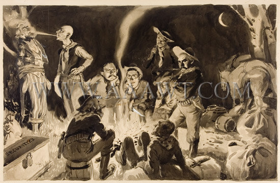 Illustration, Robber Barons, Captive Uncle Sam, James Montgomery Flagg
James M. Flagg, (1877 to 1960), entire view